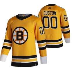 Maillot Boston Bruins Personnalisé 2021 Reverse Retro Authentic Or