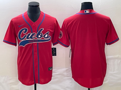 Maillots Baseball MLB Chicago Cubs Personnalisé Rouge