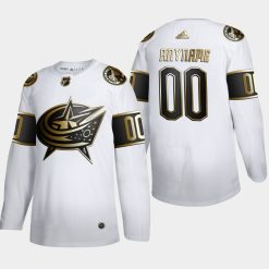 Maillot Hockey Columbus Blue Jackets Personnalisable #00 NHL Golden Edition Blanc Authentic