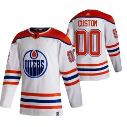 Maillot Edmonton Oilers Personnalisable 2021 Reverse Retro Special Edition Authentic Blanc