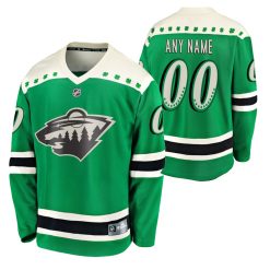 Maillot Minnesota Wild Personnalisable 2021 St Patricks Day Breakaway Vert