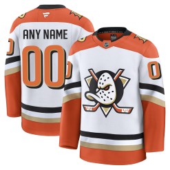 Maillot Anaheim Ducks Fanatics Extérieur Premium Personnalisable Domicile Blanc