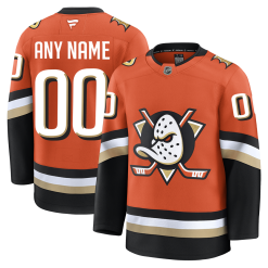 Maillot Anaheim Ducks Personnalisable Fanatics Domicile Premium Orange