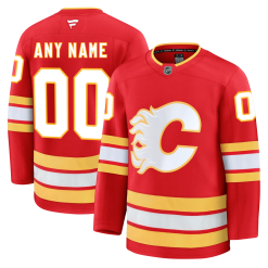 Maillot Calgary Flames Fanatics Domicile Premium Personnalisable Rouge