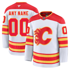 Maillot Calgary Flames Fanatics Extérieur Premium Personnalisable Blanc