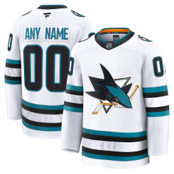 Maillot San Jose Sharks Fanatics Extérieur Premium Personnalisé Blanc