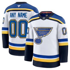 Maillot St. Louis Blues Fanatics Extérieur Premium Personnalisé Blanc
