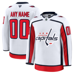 Maillot Washington Capitals Fanatics Extérieur Premium Personnalisé Blanc