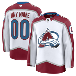 Maillot Hockey Colorado Avalanche Fanatics Extérieur Premium Personnalisable Blanc