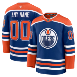 Homme Maillot Hockey Edmonton Oilers Fanatics Domicile Premium Personnalisable Royal