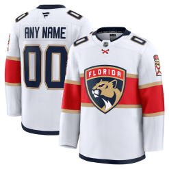 Homme Maillot Hockey Florida Panthers Fanatics Extérieur Premium Personnalisable Blanc
